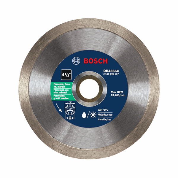 Bosch DB4566C 4-1/2 In. Premium Plus Continuous Rim Diamond Blade for Clean Cuts