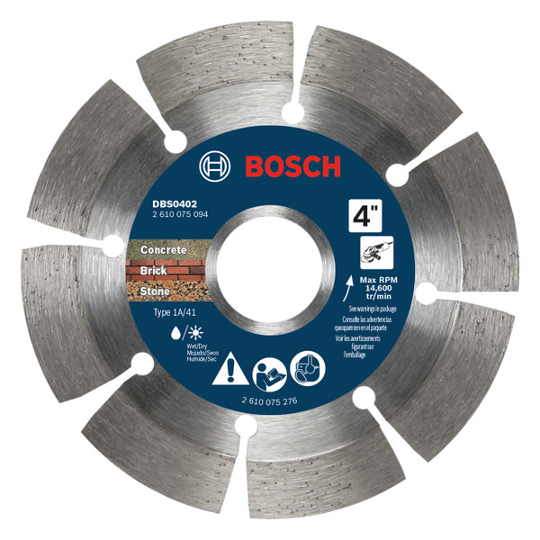 Bosch DBS0402 4 In. Premium Segmented Rim Diamond Blade for Universal Rough Cuts