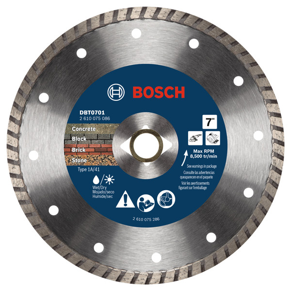 Bosch DBT0701 7 In. Turbo Rim Diamond Blade for Smooth Cuts