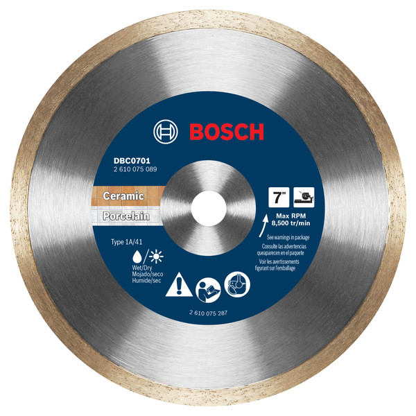Bosch DBC0701 7 In. Continuous Rim Diamond Wheel for Precise Cuts