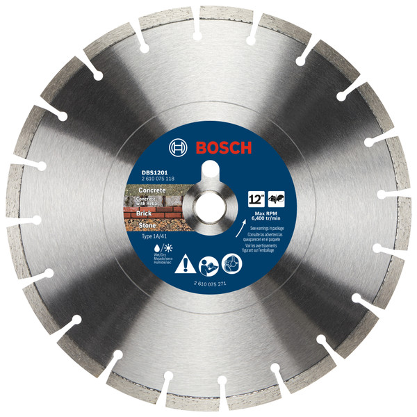 Bosch DBS1201 12 In. Segmented Rim Blade for Rough Cuts