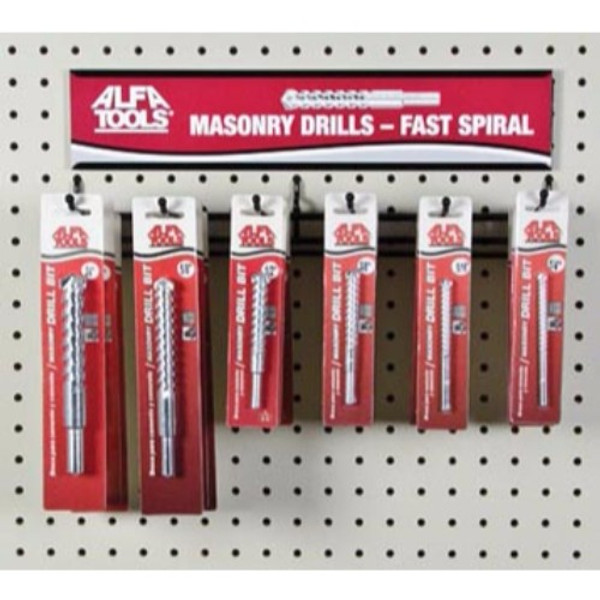 Alfa Tools 3/8 x 4 CARBIDE FAST SPIRAL MASONRY DRILL CARDED