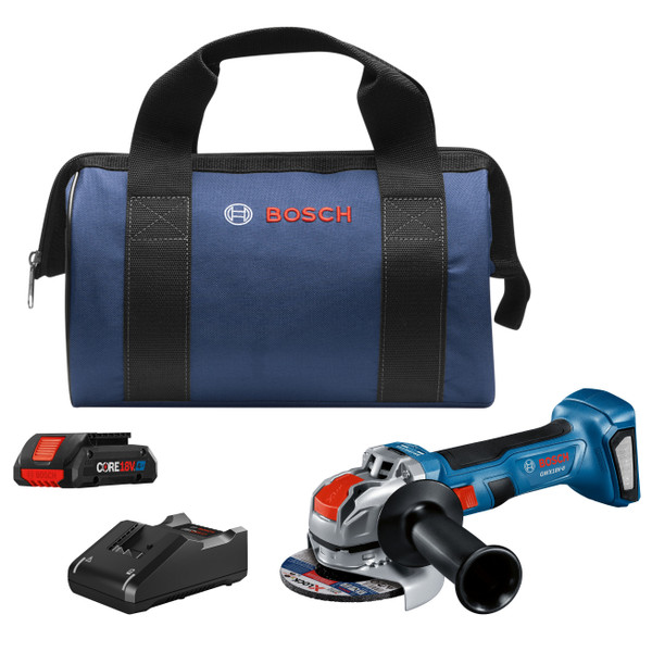 Bosch GWX18V-8B15 18V X-LOCK Brushless 4-1/2 In. Angle Grinder Kit with (1) CORE18V 4 Ah Advanced Power Battery
