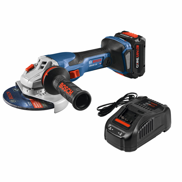 Bosch GWS18V-13CB14 PROFACTOR 18V Connected-Ready 5  6 In. Angle Grinder Kit with (1) CORE18V 8 Ah High Power Battery
