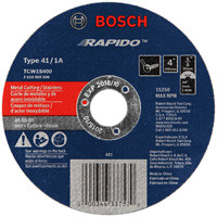 Bosch TCW1S400 4 In. .040 In. 5/8 In. Arbor Type 1A (ISO 41) 60 Grit Rapido Fast Metal/Stainless Cutting Abrasive Wheel