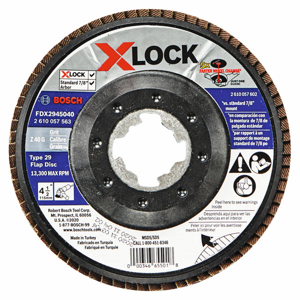 Bosch FDX2945040 4-1/2 In. X-LOCK Arbor Type 29 40 Grit Flap Disc