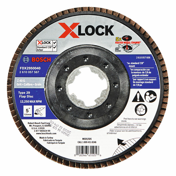 Bosch FDX2950040 5 In. X-LOCK Arbor Type 29 40 Grit Flap Disc