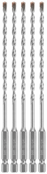 Bosch LBHX0025 5 pc. 5/32 In. X 6 In. Hex Shank Hammer Drill Masonry Bits