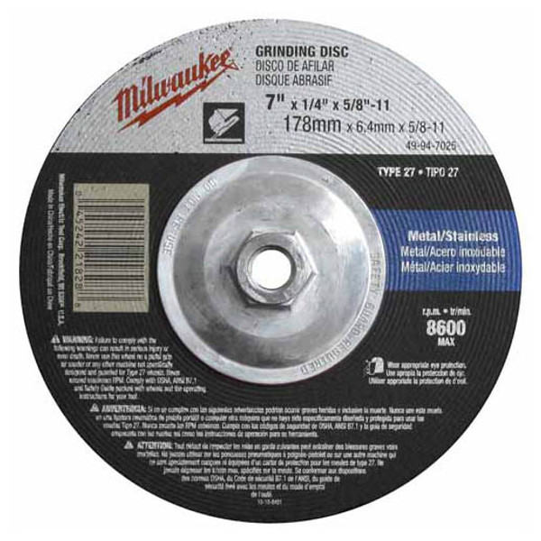 Milwaukee I GRINDING DISC 7 X 1/4 X 5/8-11 1