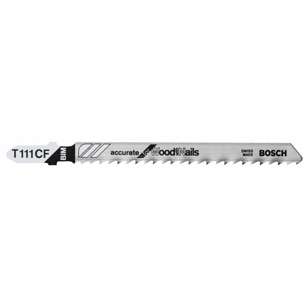 Bosch T111CF 5 pc. 4 In. 8 TPI Accurate for Wood with Nails T-Shank Jig Saw Blades