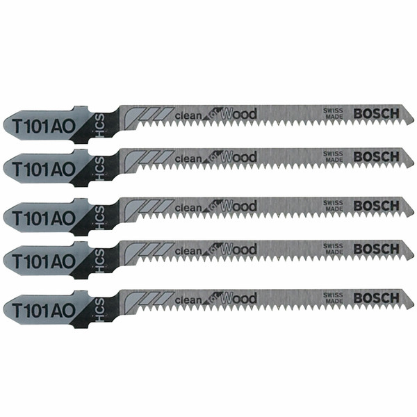 Bosch T101AO 5 pc. 3-1/4 In. 20 TPI Clean for Wood T-Shank Jig Saw Blades
