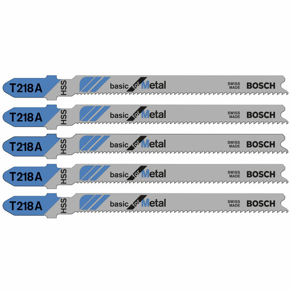 Bosch T218A 5 pc. 3-5/8 In. 17-24 TPI Basic for Metal T-Shank Jig Saw Blades