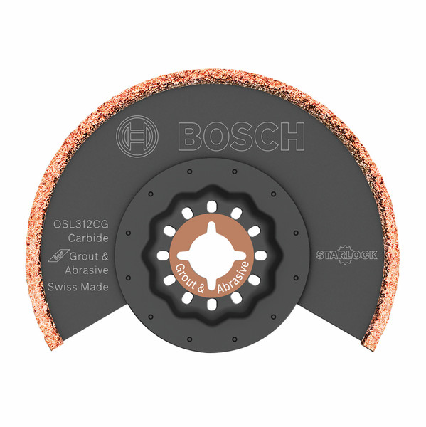Bosch OSL312CG 3-1/2 In. x 1/8 In. Starlock Oscillating Multi Tool kerf Carbide Grit/Grout Grinding Blade