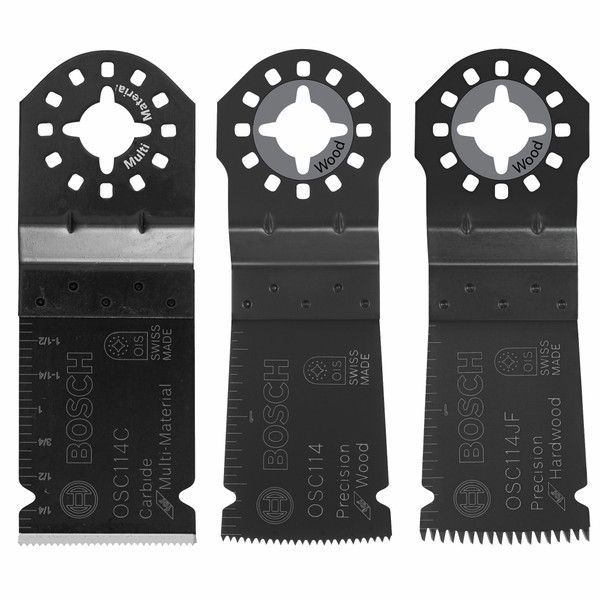 Bosch OSCS3VP Oscillating Multi-Tool Accessory Set 3 Pc. with Metal, Wood and Hardwood Blades