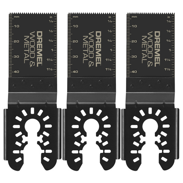 Dremel MM482BU 1-5/8 In. Universal Wood and Metal Oscillating Flush Cut Blade - 3 Pack