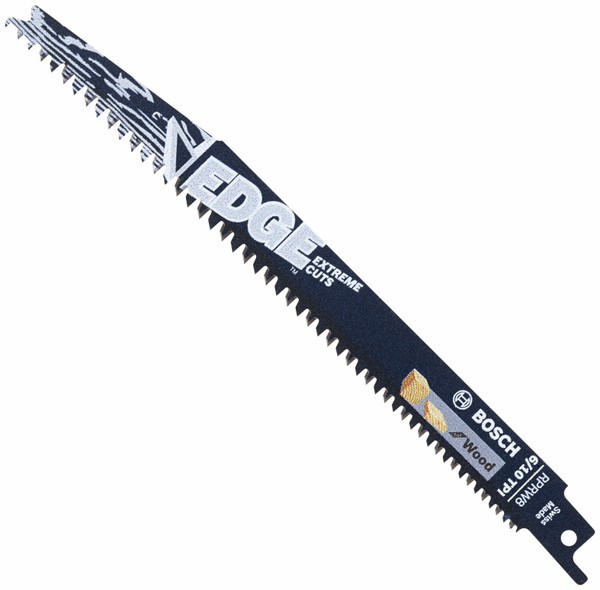 Bosch RPRW8-25B 25 pc. 8 In. 6/10 TPI Edge Reciprocating Saw Blades for Wood (Bulk Pack)