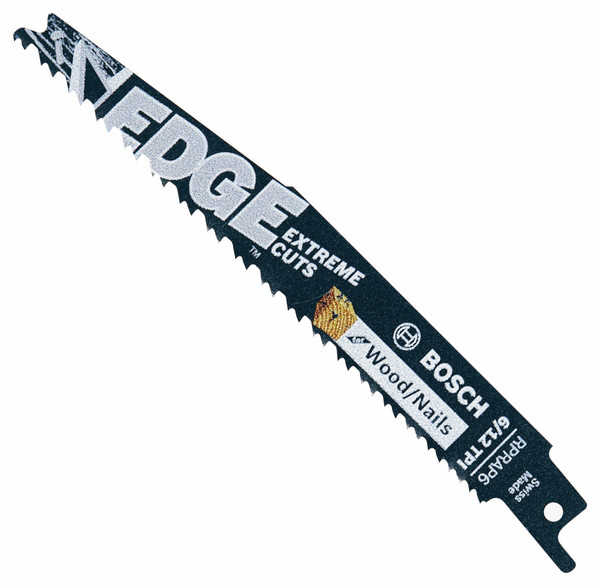 Bosch RPRAP6-25B 25 pc. 6 In. 6/12 TPI Edge Reciprocating Saw Blades for Wood/Nails (Bulk Pack)