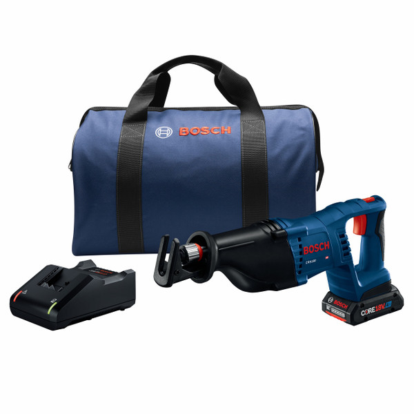 Bosch CRS180-B15 18V 1-1/8 In. D-Handle Reciprocating Saw Kit with (1) CORE18V 4 Ah Advanced Power Battery