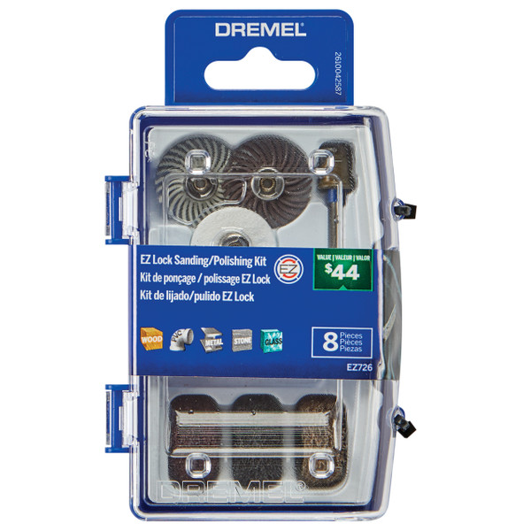 Dremel EZ726-01 EZ Lock Sanding & Polishing Rotary Accessory Micro Kit, 8 Piece Set
