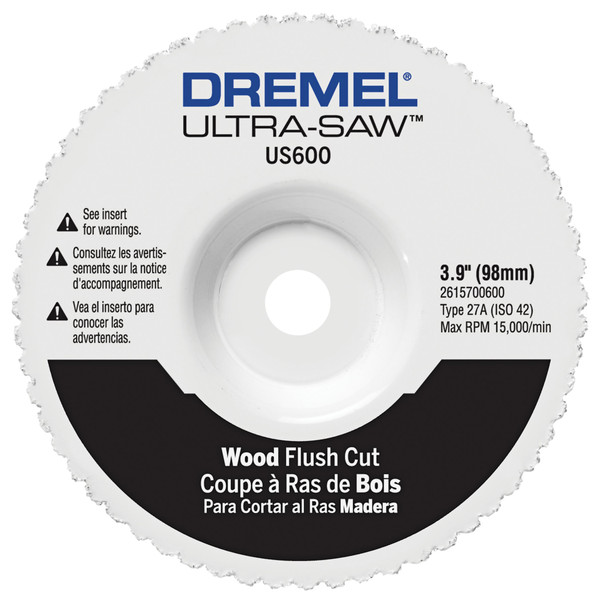 Dremel US600 Ultra-Saw 4 In. Premium Carbide Wood and Plastic Flush Cut Wheel