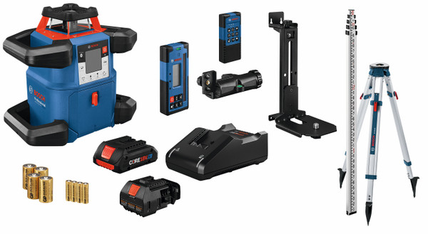 Bosch GRL4000-80CHVK-BAT 18V REVOLVE4000 Connected Self-Leveling Horizontal/Vertical Rotary Laser Kit with (2) CORE18V 4 Advanced Power Batteries