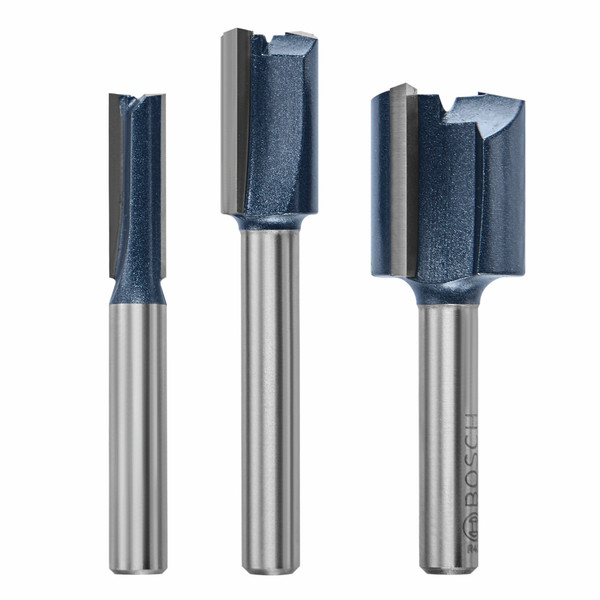 Bosch RBS023XW 3 pc. Carbide-Tipped Plywood Mortising Router Bit Set