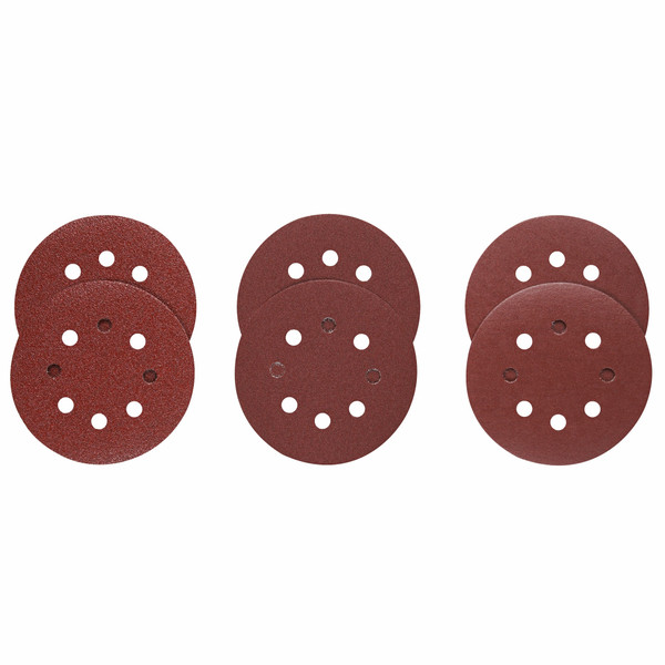 Bosch SR5R000 6 pc. Assortment 5 In. 8 Hole Hook-And-Loop Sanding Discs