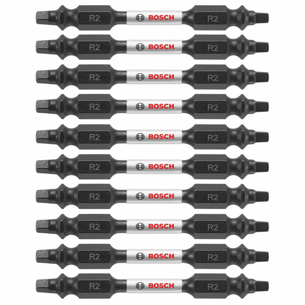 Bosch ITDESQ225B 10 pc. Impact Tough 2.5 In. Square #2 Double-Ended Bits (Bulk Pack)
