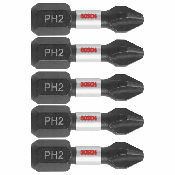 Bosch ITPH2105 5 pc. Impact Tough 1 In. Phillips #2 Insert Bits