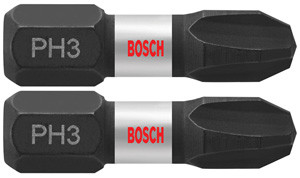 Bosch ITPH3102 2 pc. Impact Tough 1 In. Phillips #3 Insert Bits