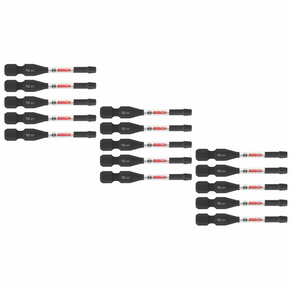 Bosch ITDSQ2215 15 pc. Driven 2 In. Impact Square #2 Power Bits