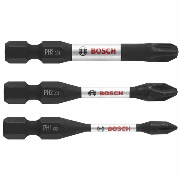 Bosch ITDPHV203 3 pc. Driven 2 In. Impact Phillips Power Bit Set