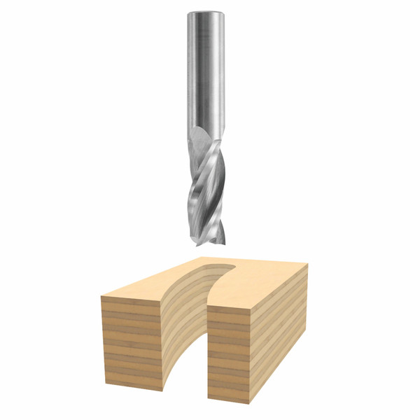 Bosch 85961M 1/2 In. x 1-1/4 In. Solid Carbide 3-Flute Upcut Spiral Bit