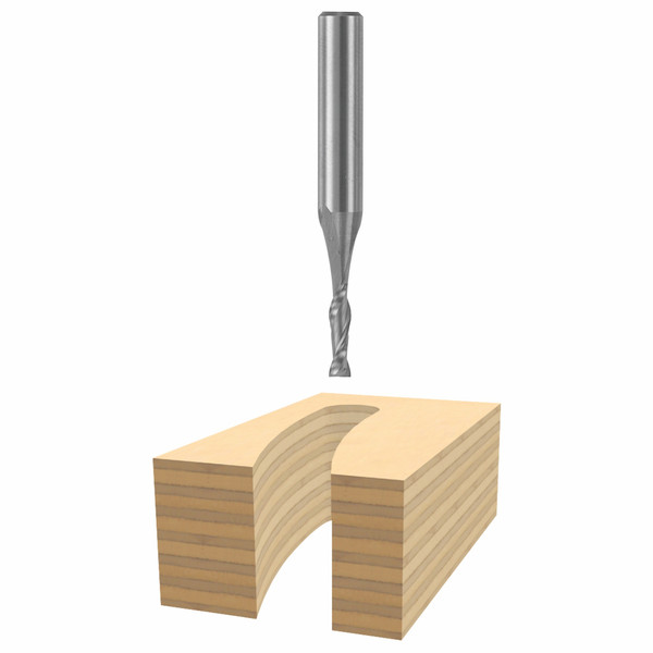 Bosch 85909M 3/16 In. x 3/4 In. Solid Carbide 2-Flute Upcut Spiral Bit