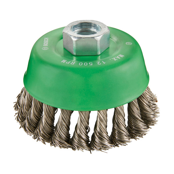 Bosch WBS504 3 1/2" Cup Brush, Knotted, Stainless Steel