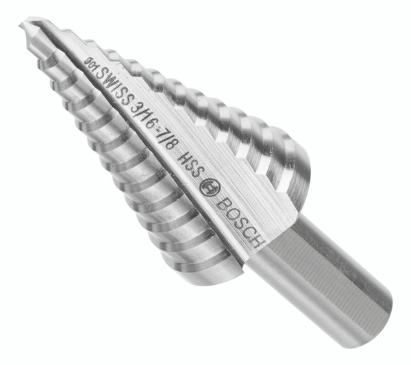Bosch SDC2 3/16 In. to 7/8 In. High-Speed Steel Turbo Step Drill Bit