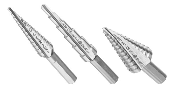 Bosch SDC30 3 pc. High-Speed Steel Turbo Step Drill Bit Set