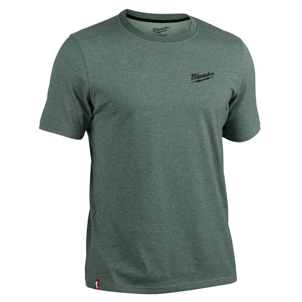 Milwaukee 603E-M FREEFLEX Hybrid Work Tee | Short Sleeve, Slate Green, Medium