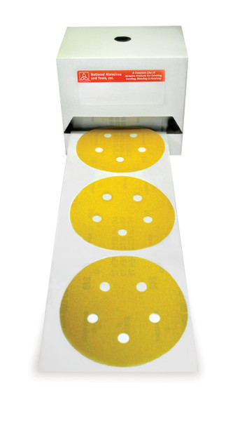 Alfa Tools PLAG52205 5" x 5 220G PSA Paper Disc, Aluminum Oxide Gold 100/Kiss Cut Roll