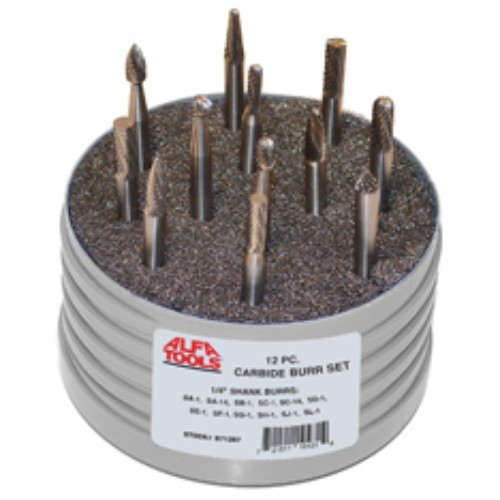 Alfa Tools B71287 12 pc Carbide Burr Set Single Cut