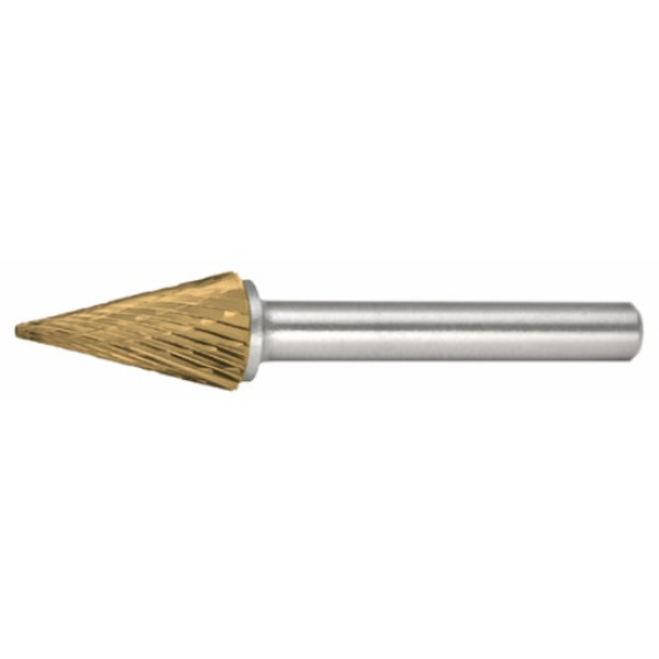 Alfa Tools SM-5 CARBIDE BURR TAPER CONE POINTED DOUBLE CUT TIN COATED