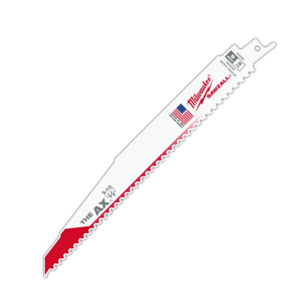 Milwaukee 48-01-2026 9" 5 TPI The AX Demolition Wood Cutting Sawzall Blade Bulk 25