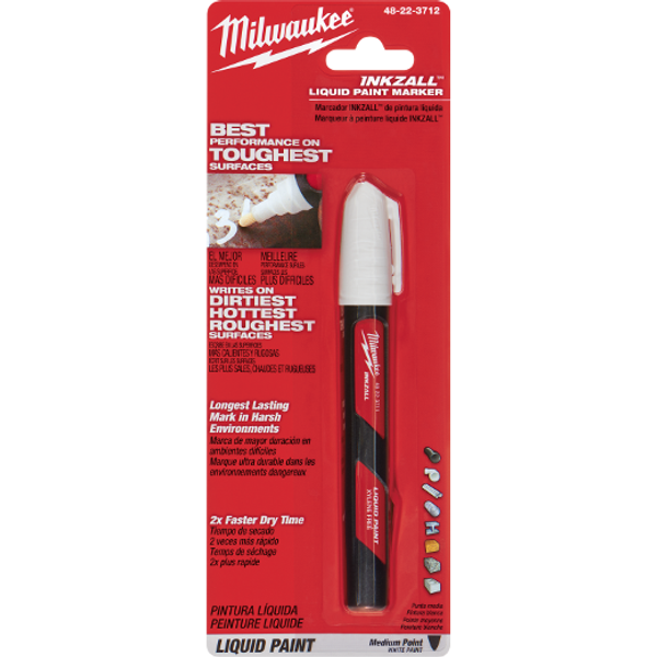 Milwaukee 48-22-3712 INKZALL White Liquid Paint Marker