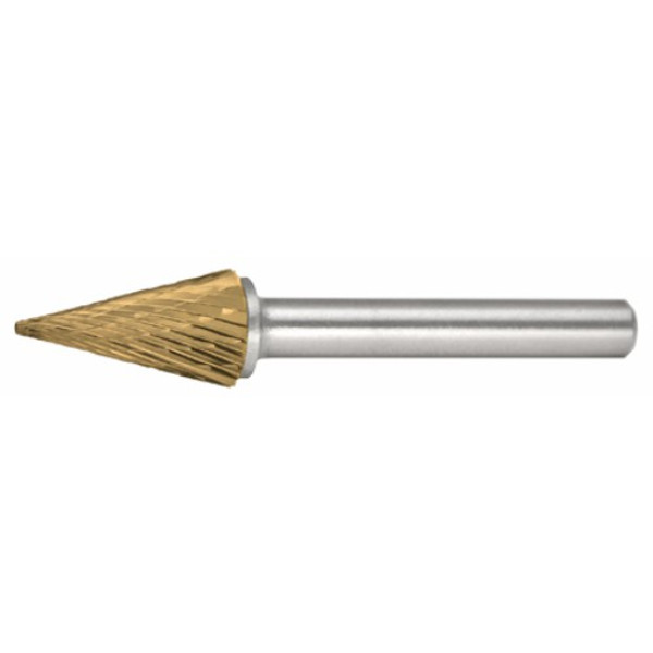 Alfa Tools SM-2 CARBIDE BURR TAPER CONE POINTED DOUBLE CUT TIN COATED
