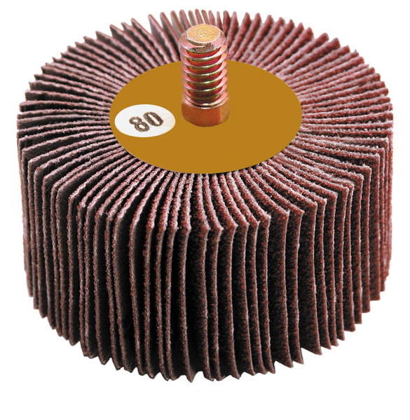 Alfa Tools FW61762BT 2-1/2" x 1/2 80 Grit Flap Wheel Threaded Shank