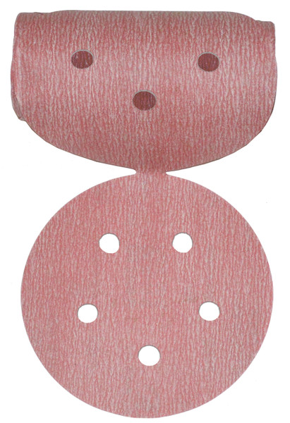 Alfa Tools PSAR53205 5" x 5 320G PSA Paper Disc, Red Aluminum Oxide 100/Link Roll