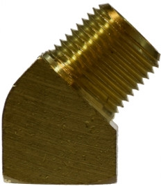 Midland Metal 28230 45 deg Street Elbow, 1/8 in MIP x 1/8 in FIP, Brass