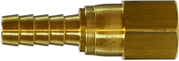 Midland Metal 32473 Swivel Adapter, 3/8 in Hose Barbed x 3/8 in FNPTF, Brass
