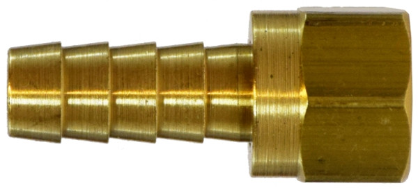 Midland Metal 32336 Swivel Adapter, 3/8 in Hose Barbed x 3/8 in 37 deg Female JIC Flared, Brass