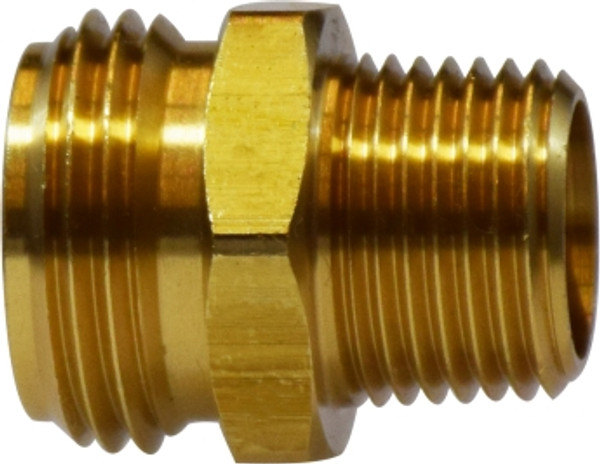 Midland Metal 30063BE Straight Rigid Adapter, 3/4 in MGH x 3/4 in MNPTF, Brass